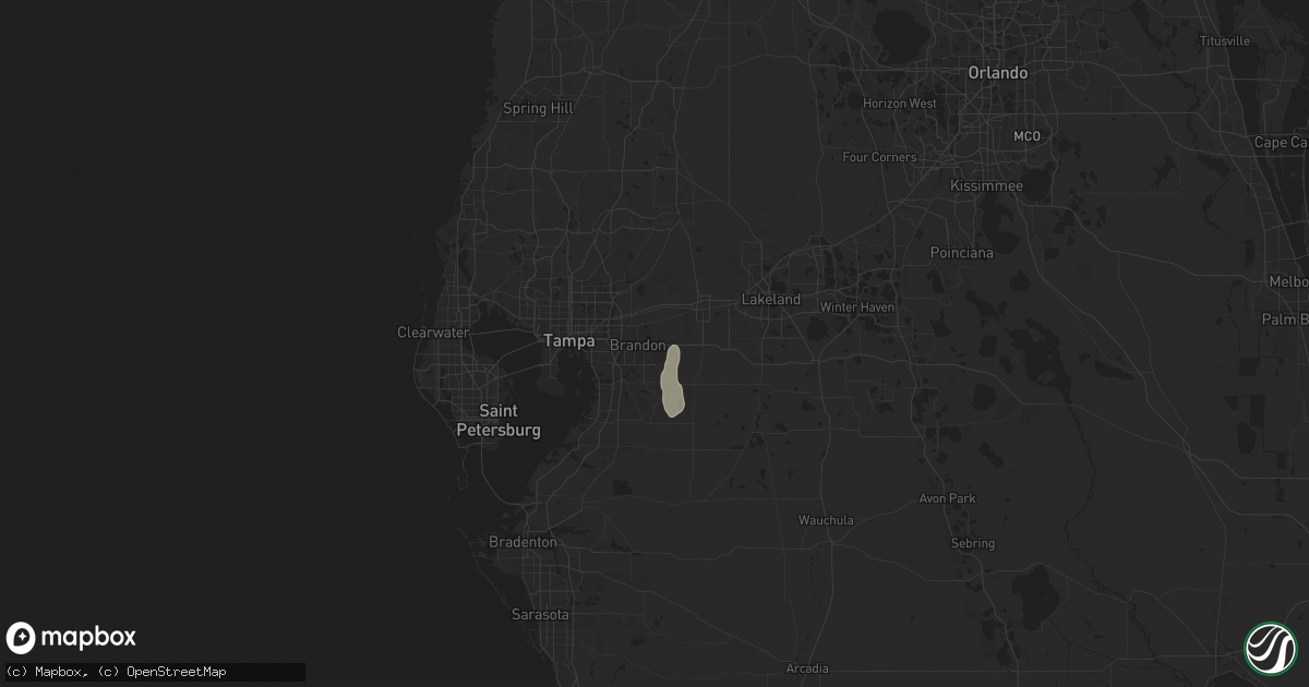 Hail map in Valrico, FL on July 18, 2024