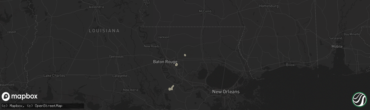 Hail map in Walker, LA on July 18, 2024