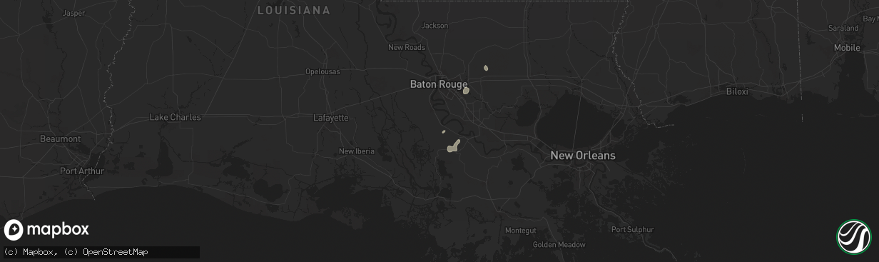 Hail map in White Castle, LA on July 18, 2024