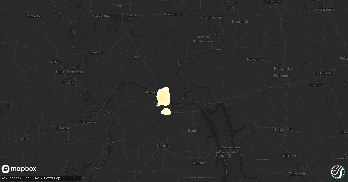 Hail map in Brookport, IL on July 18, 2025