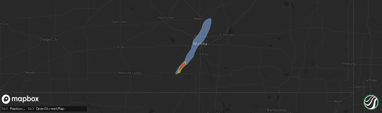 Hail map in Clearwater, KS on July 18, 2025