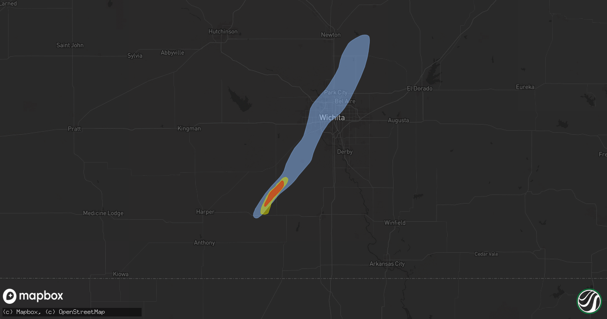 Hail map in Clearwater, KS on July 18, 2025