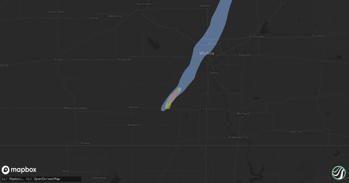 Hail map in Conway Springs, KS on July 18, 2025