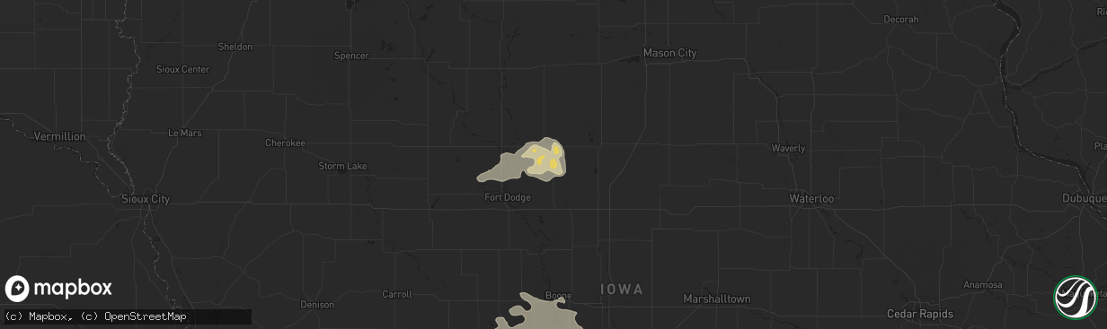 Hail map in Eagle Grove, IA on July 18, 2025