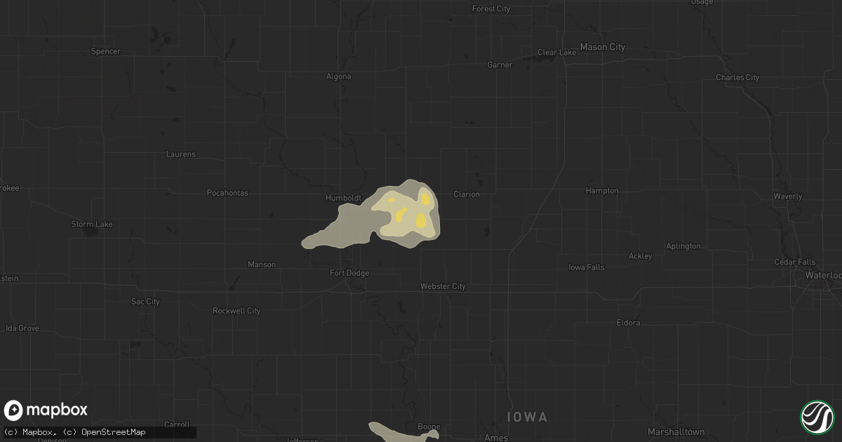 Hail map in Eagle Grove, IA on July 18, 2025