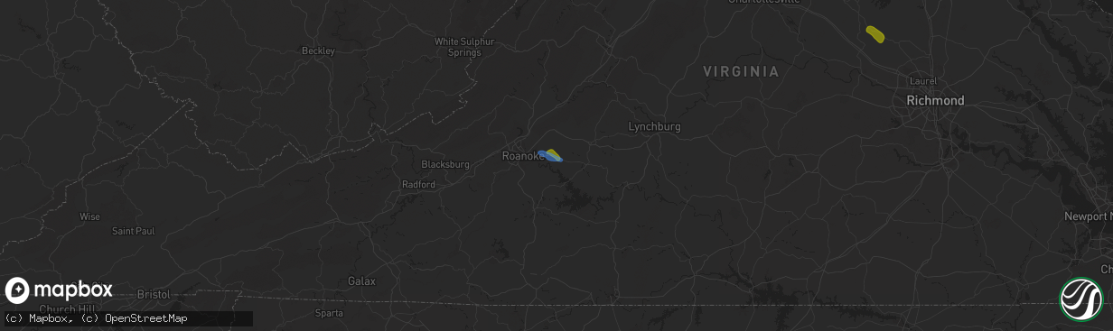 Hail map in Goodview, VA on July 18, 2025