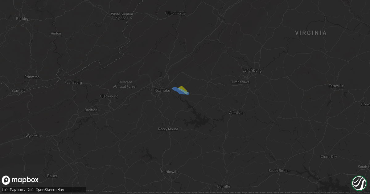 Hail map in Goodview, VA on July 18, 2025