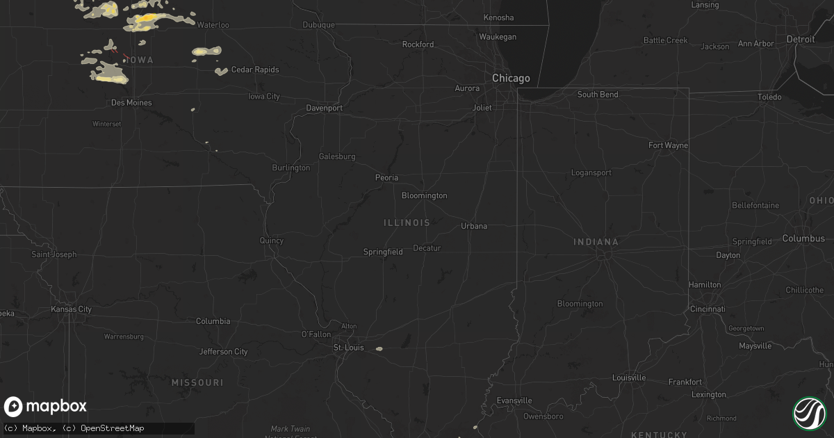 Hail map in Illinois on July 18, 2025