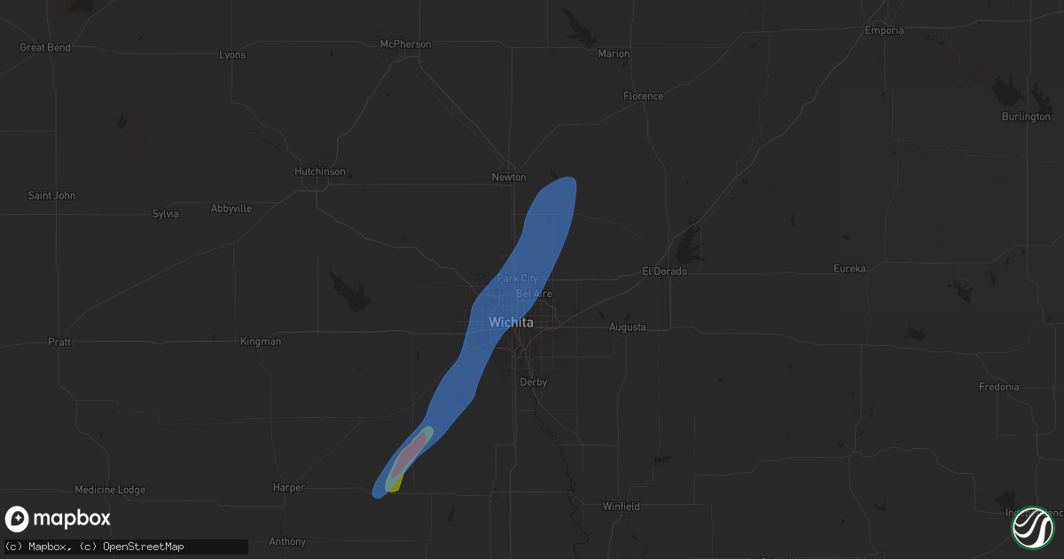 Hail map in Kechi, KS on July 18, 2025