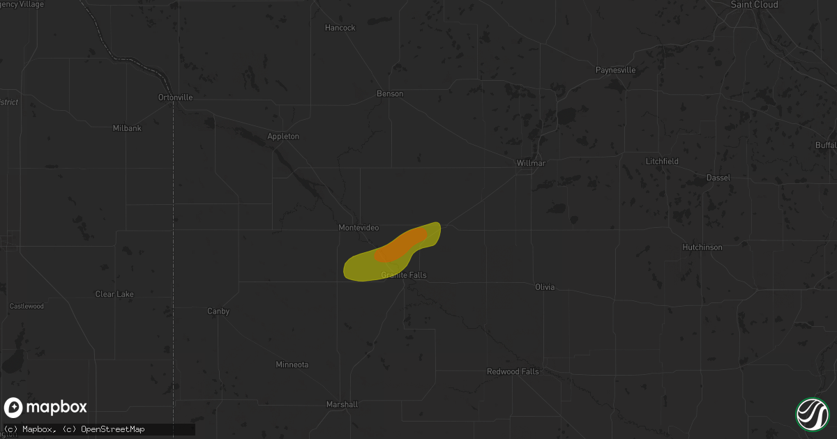 Hail map in Maynard, MN on July 18, 2025