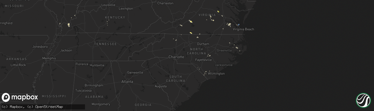Hail map in North Carolina on July 18, 2025