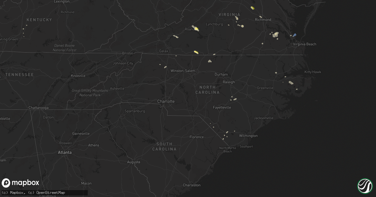 Hail map in North Carolina on July 18, 2025