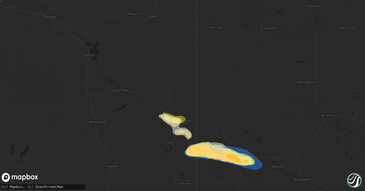 Hail map in Torrington, WY on July 18, 2025