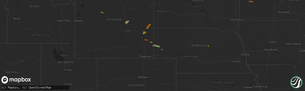 Hail map on July 18, 2025