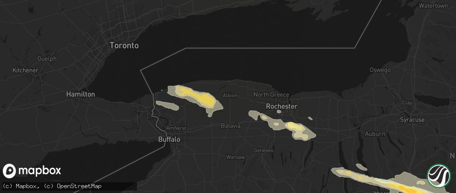 Hail map in Albion, NY on July 18, 2026