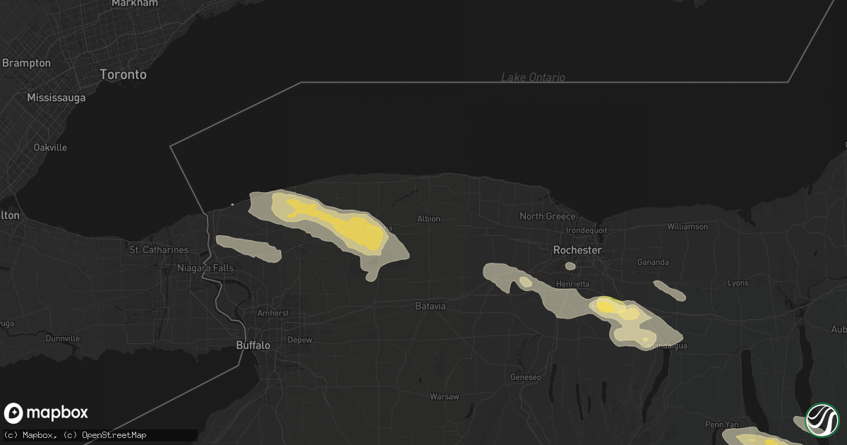 Hail map in Albion, NY on July 18, 2026