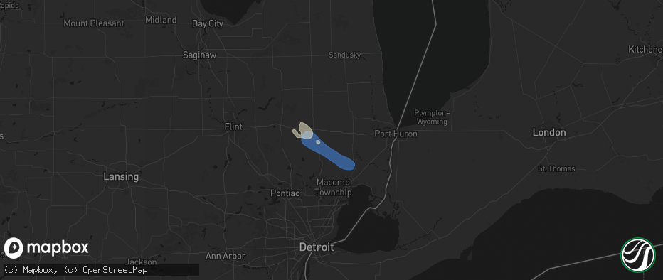 Hail map in Allenton, MI on July 18, 2026