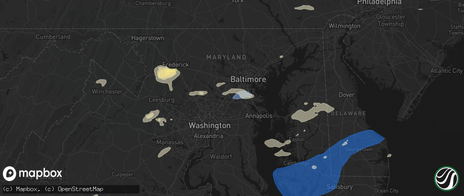 Hail map in Annapolis Junction, MD on July 18, 2026