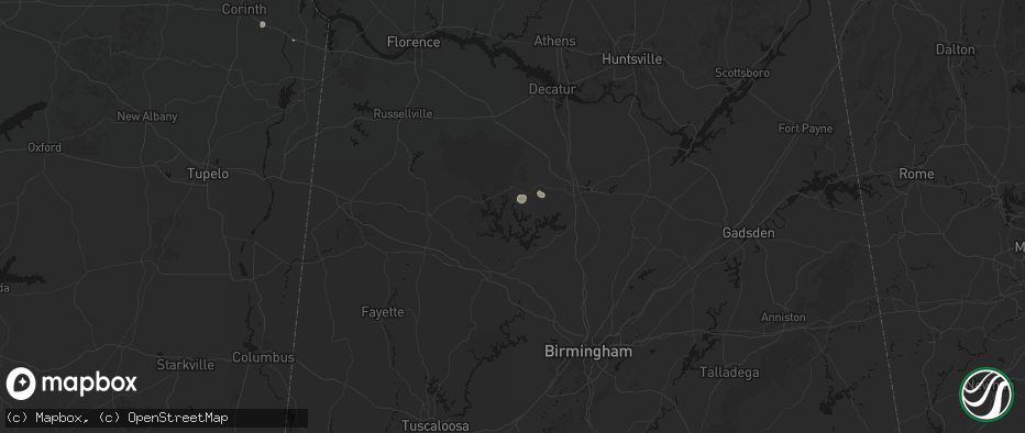 Hail map in Arley, AL on July 18, 2026