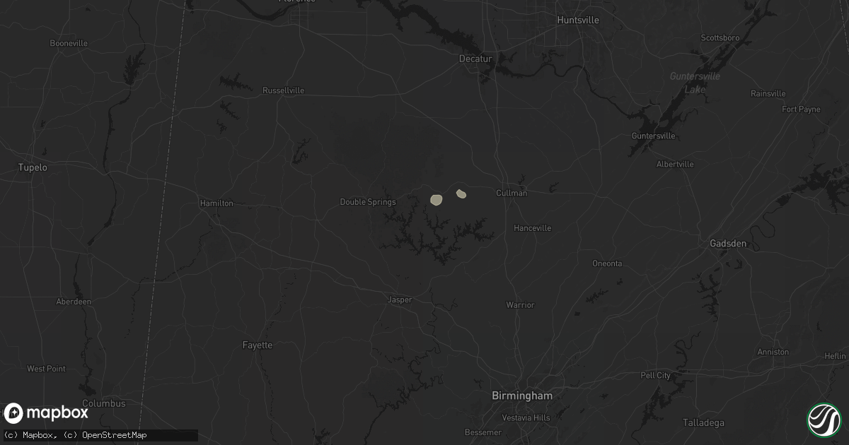 Hail map in Arley, AL on July 18, 2026