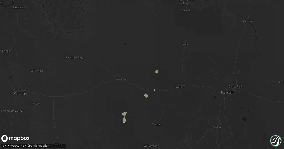 Hail map in Ash Fork, AZ on July 18, 2026