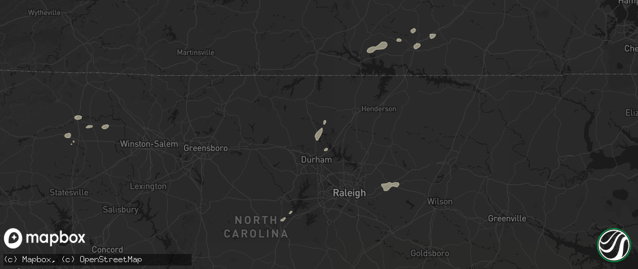 Hail map in Bahama, NC on July 18, 2026