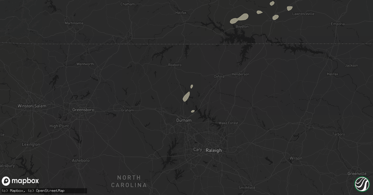 Hail map in Bahama, NC on July 18, 2026