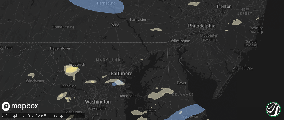 Hail map in Belcamp, MD on July 18, 2026
