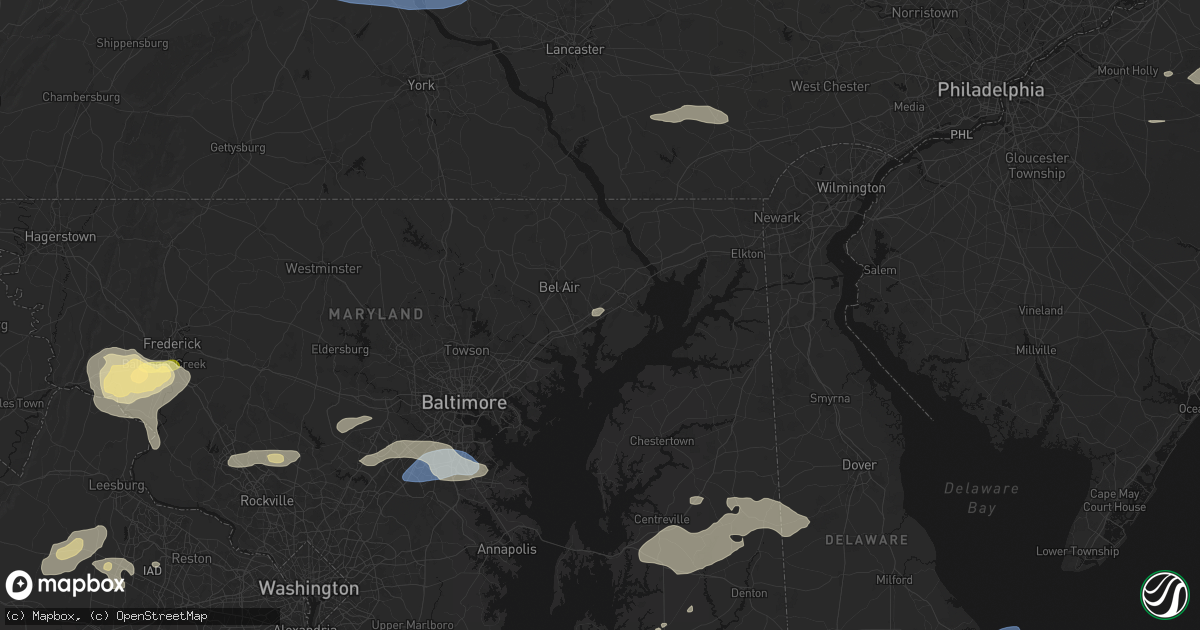 Hail map in Belcamp, MD on July 18, 2026