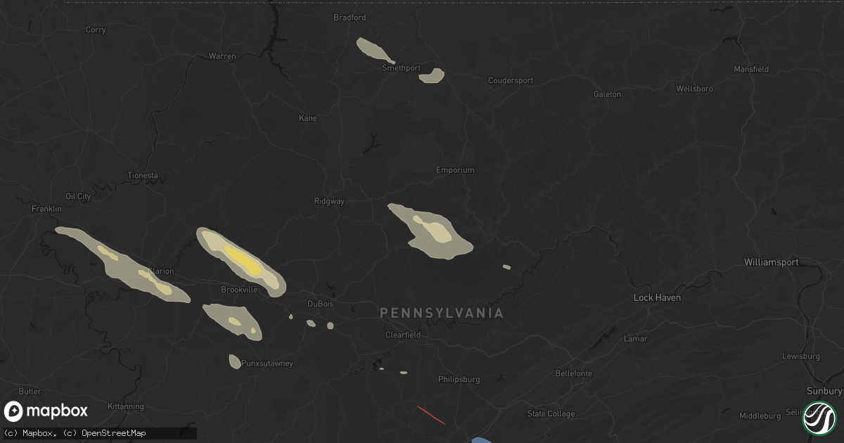 Hail map in Benezett, PA on July 18, 2026