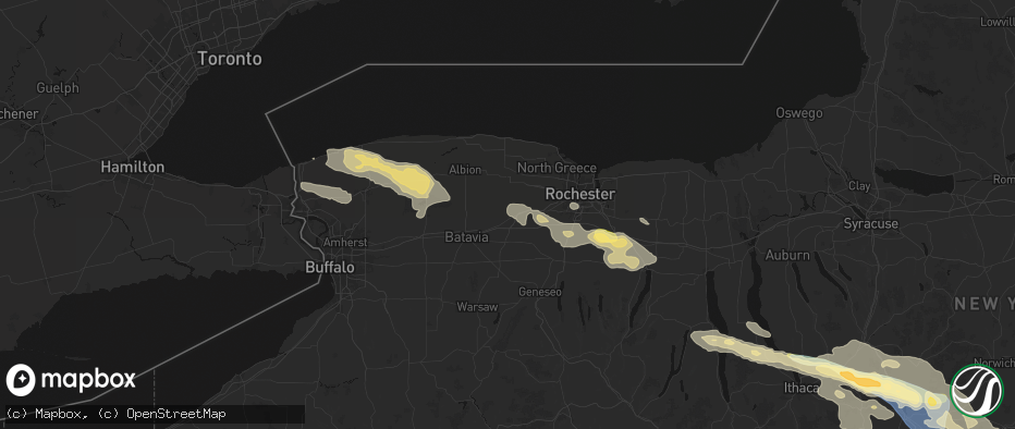 Hail map in Bergen, NY on July 18, 2026