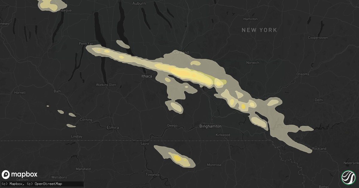 Hail map in Berkshire, NY on July 18, 2026