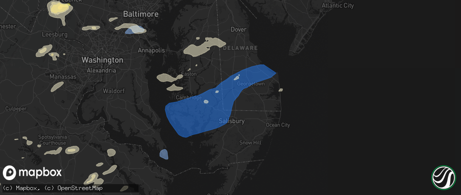 Hail map in Bethel, DE on July 18, 2026