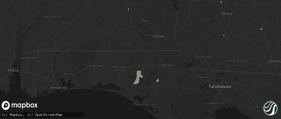 Hail map in Bonifay, FL on July 18, 2026