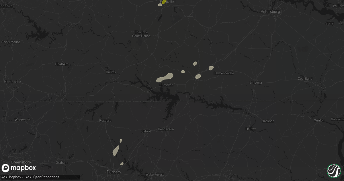 Hail map in Boydton, VA on July 18, 2026