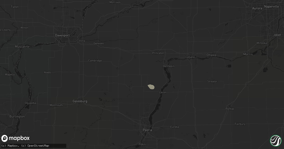 Hail map in Bradford, IL on July 18, 2026