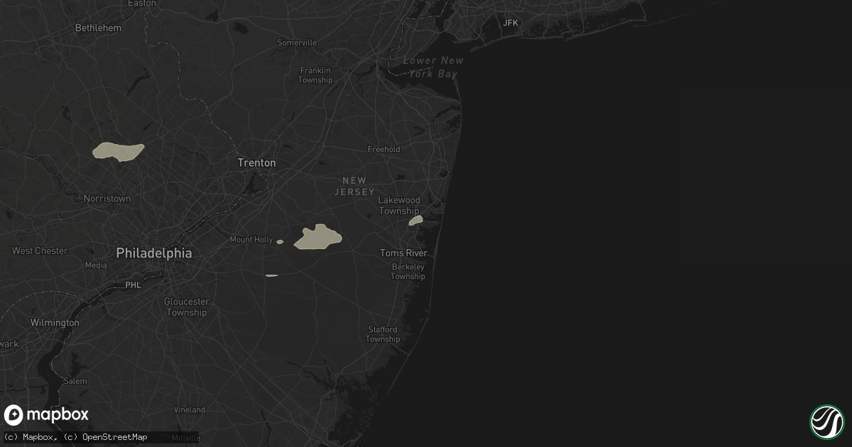 Hail map in Brick, NJ on July 18, 2026