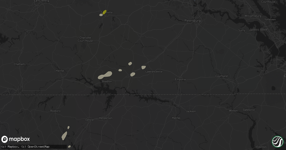 Hail map in Brodnax, VA on July 18, 2026