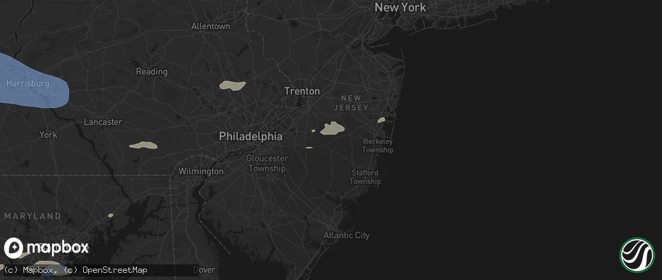 Hail map in Browns Mills, NJ on July 18, 2026