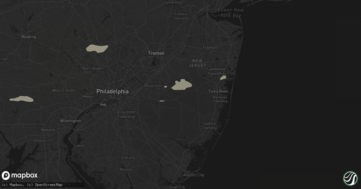 Hail map in Browns Mills, NJ on July 18, 2026