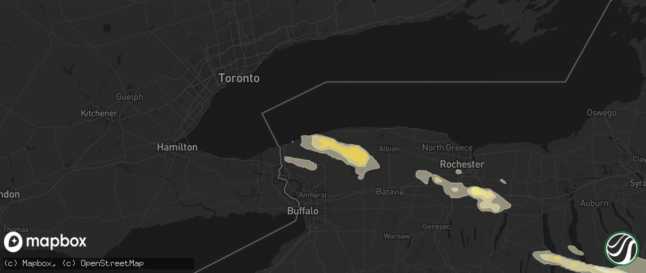 Hail map in Burt, NY on July 18, 2026