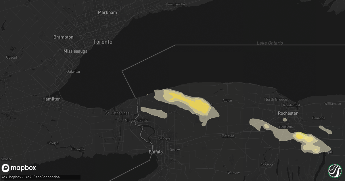 Hail map in Burt, NY on July 18, 2026