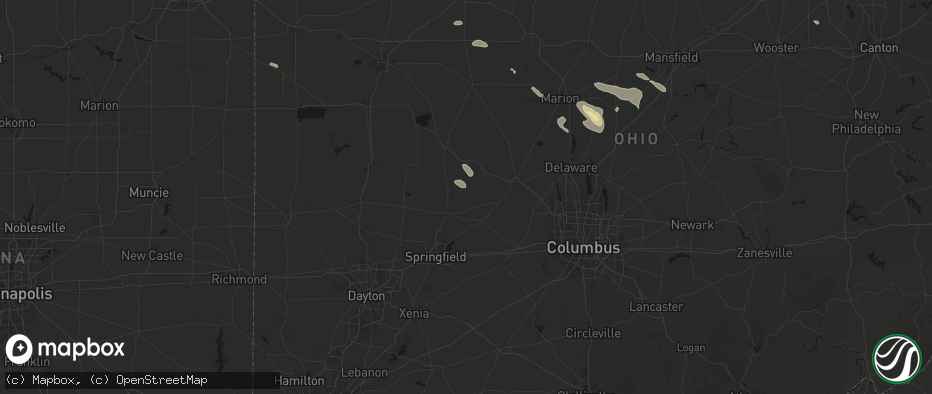 Hail map in Cable, OH on July 18, 2026