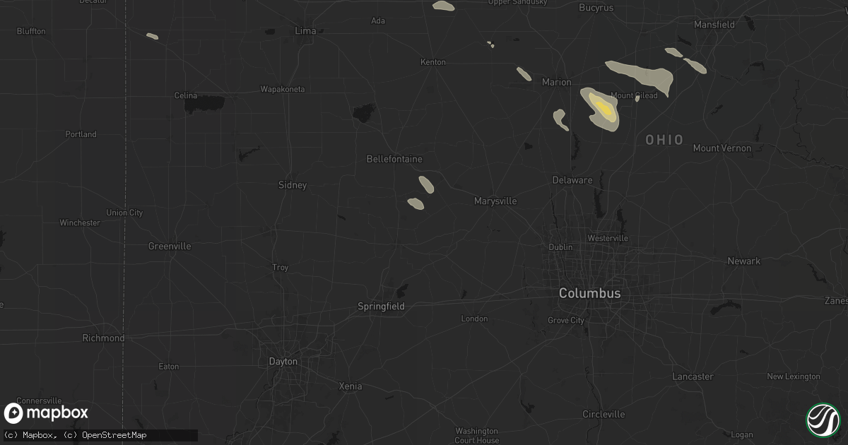 Hail map in Cable, OH on July 18, 2026