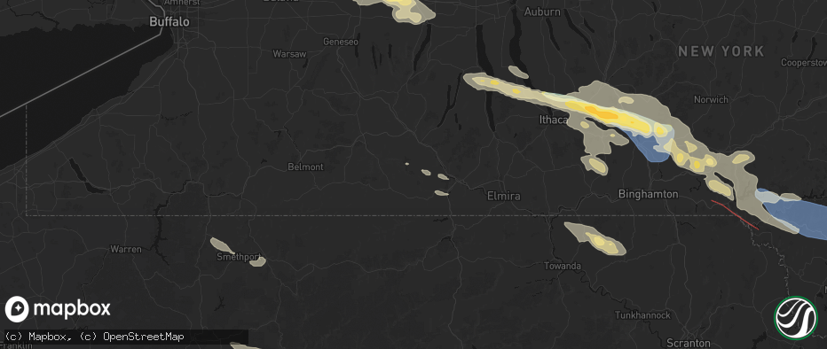 Hail map in Cameron Mills, NY on July 18, 2026