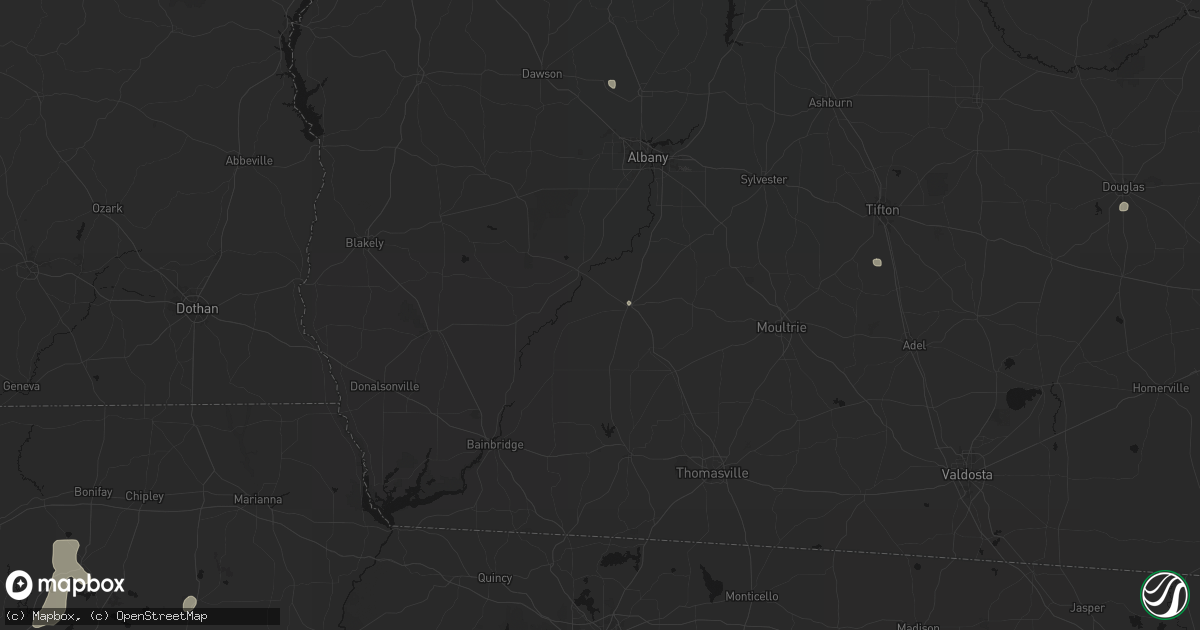 Hail map in Camilla, GA on July 18, 2026