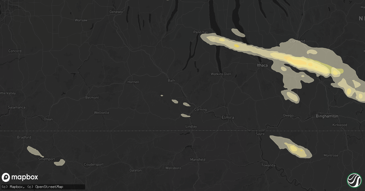 Hail map in Campbell, NY on July 18, 2026