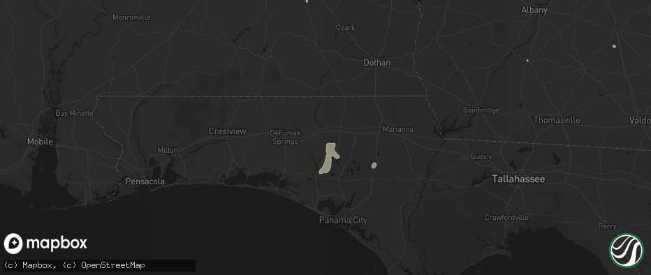 Hail map in Caryville, FL on July 18, 2026