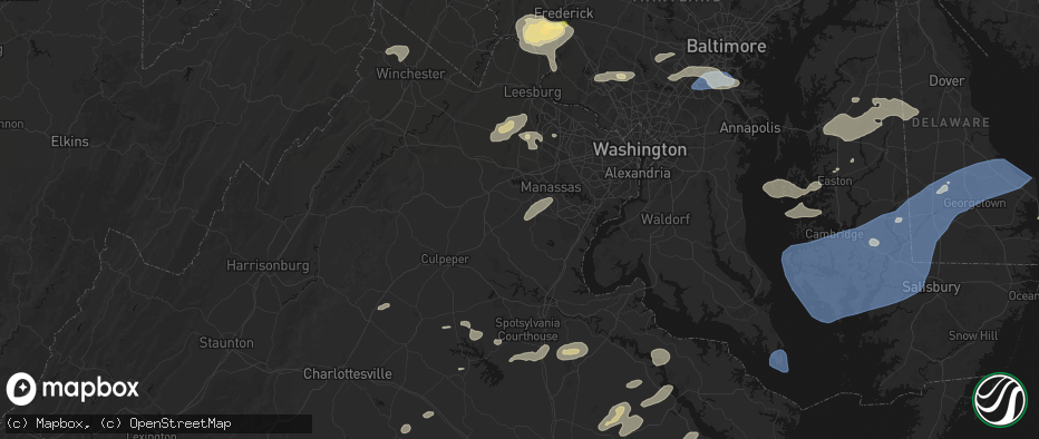 Hail map in Catlett, VA on July 18, 2026