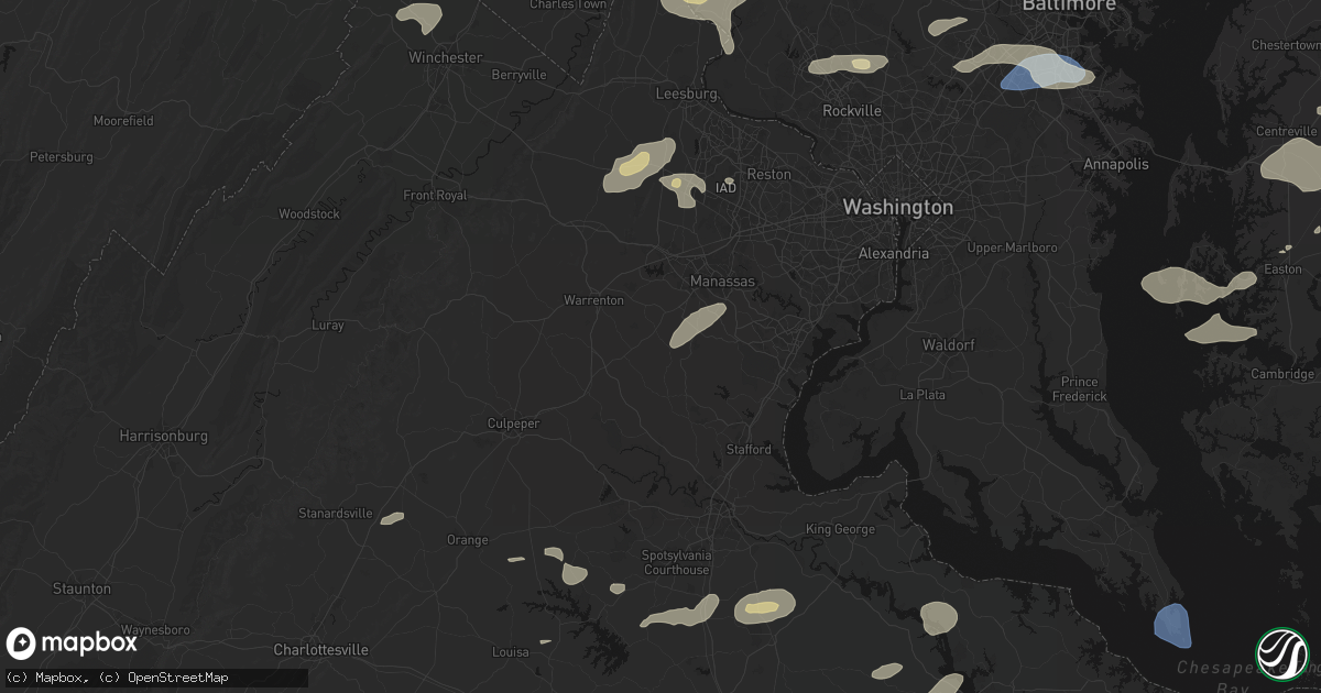Hail map in Catlett, VA on July 18, 2026